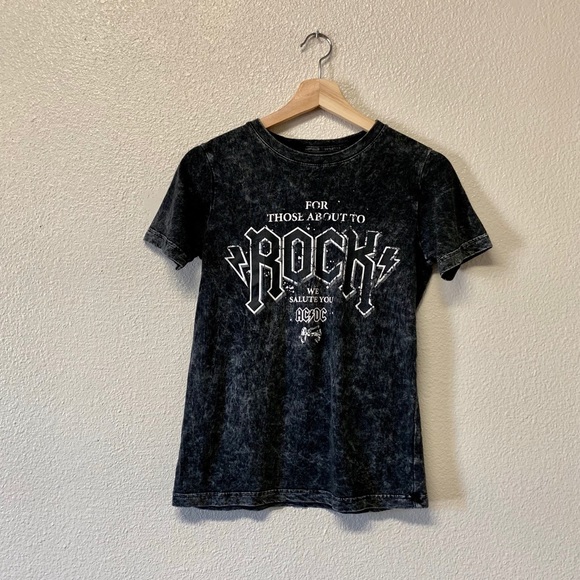 AC/DC | Shirts & Tops | Acdc Acid Wash Graphic Tshirt | Poshmark
